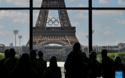 <p>The famous Eiffel Tower Stadium with an Olympic logo as Paris hosted the 2024 Olympic Games July 26 to Aug. 11, 2024. <em>(Photo by Julien Mattia/Xinhua)</em></p>