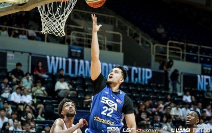 <p><strong>VICTORY.</strong> Strong Group-Philippines player Javi Gomez de Liaño goes for a shot during the game against Qatar in the 44th William Jones Cup at the Xinzhuang Gymnasium on Tuesday (July 15, 2025). The Philippines won, 81-54. <em>(Contributed photo)</em></p>