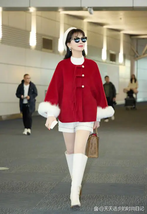 中筒红皮靴怎么搭配