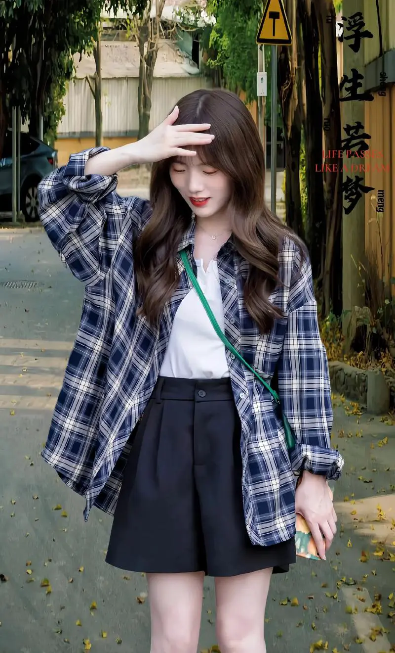 格子衬衫怎么搭配女