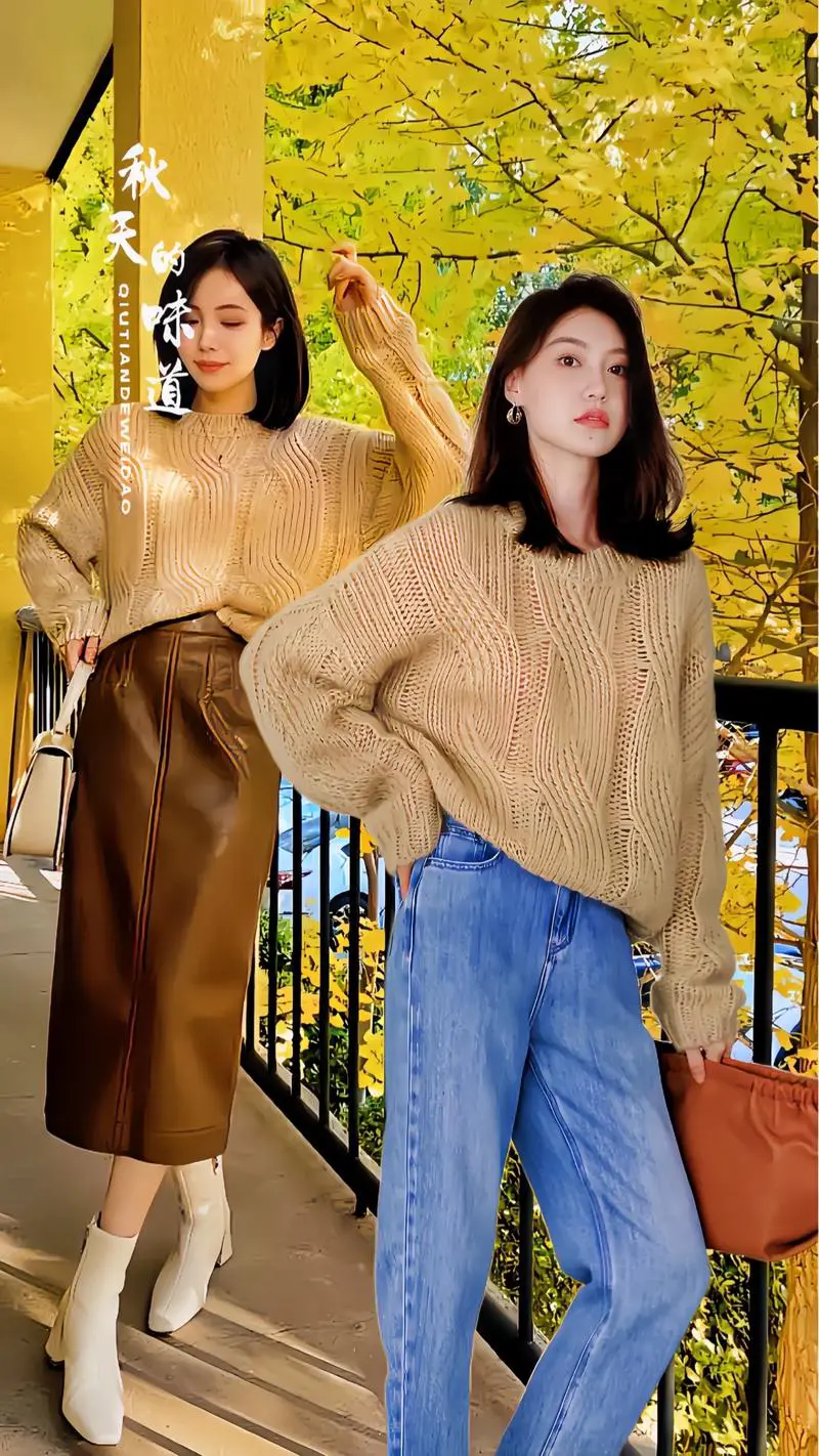 套头款毛衣怎么搭配外套