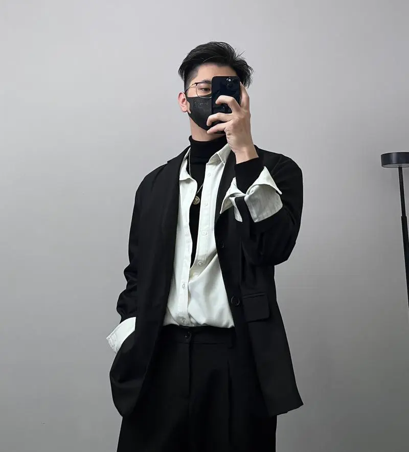 高领男衬衫怎么搭配