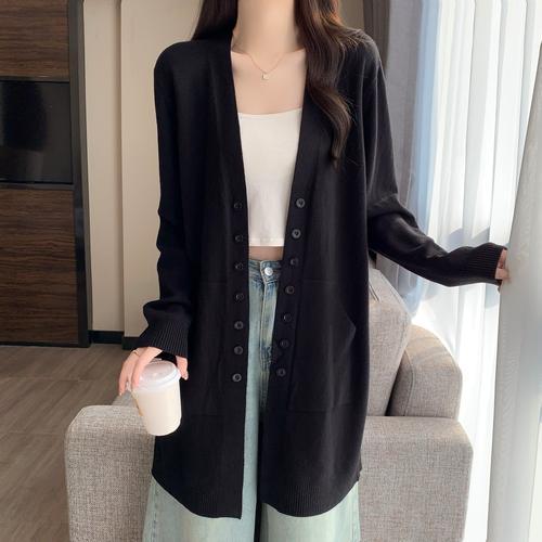 长款女士宽松毛衣外套怎么搭配图片欣赏