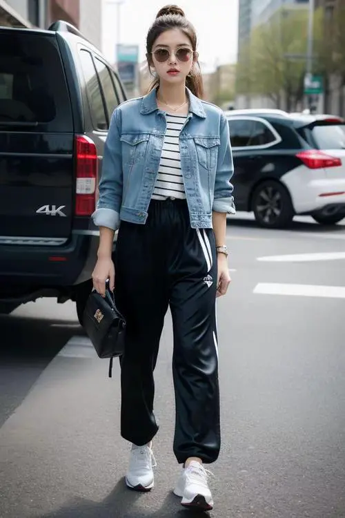 宽牛仔裤怎么搭配外套