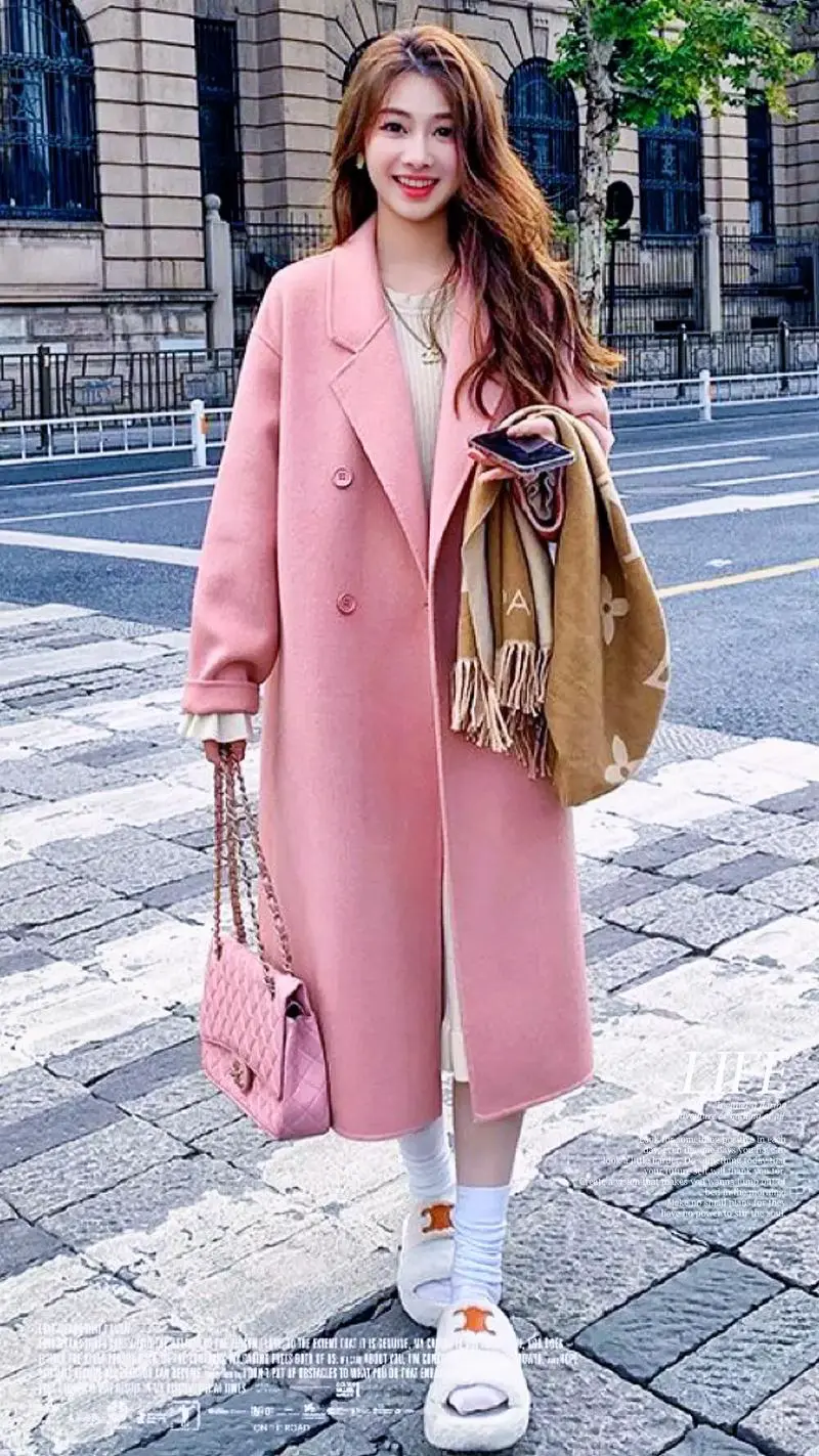 h型粉红大衣怎么搭配