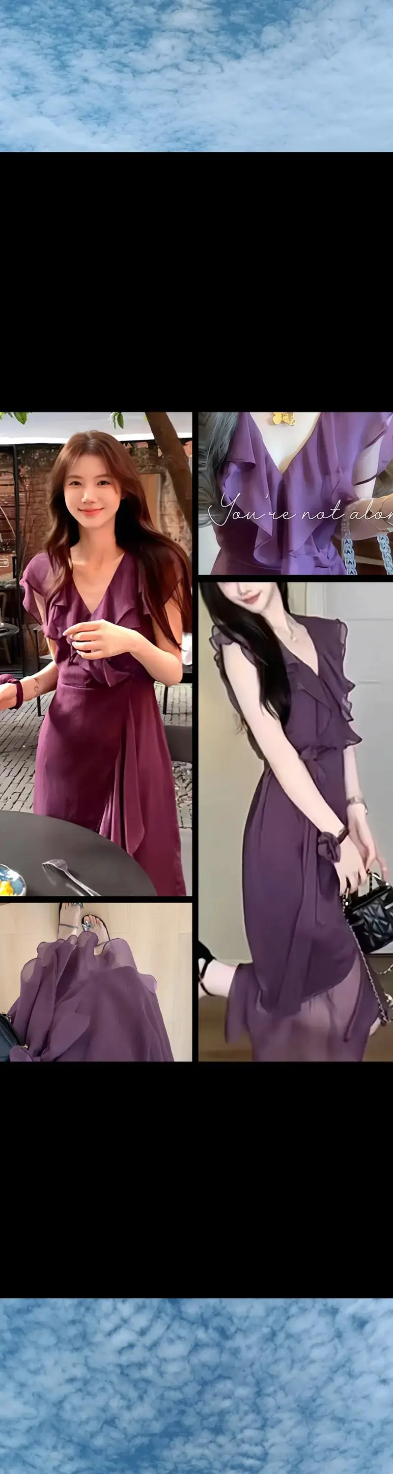 紫色无袖连衣裙怎么搭配外套