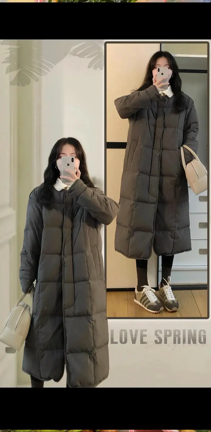 棉衣长款怎么搭配