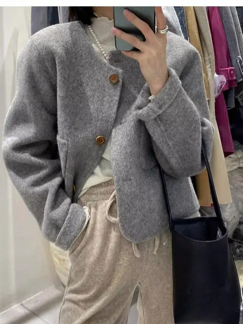 短款毛呢怎么的搭配图片大全