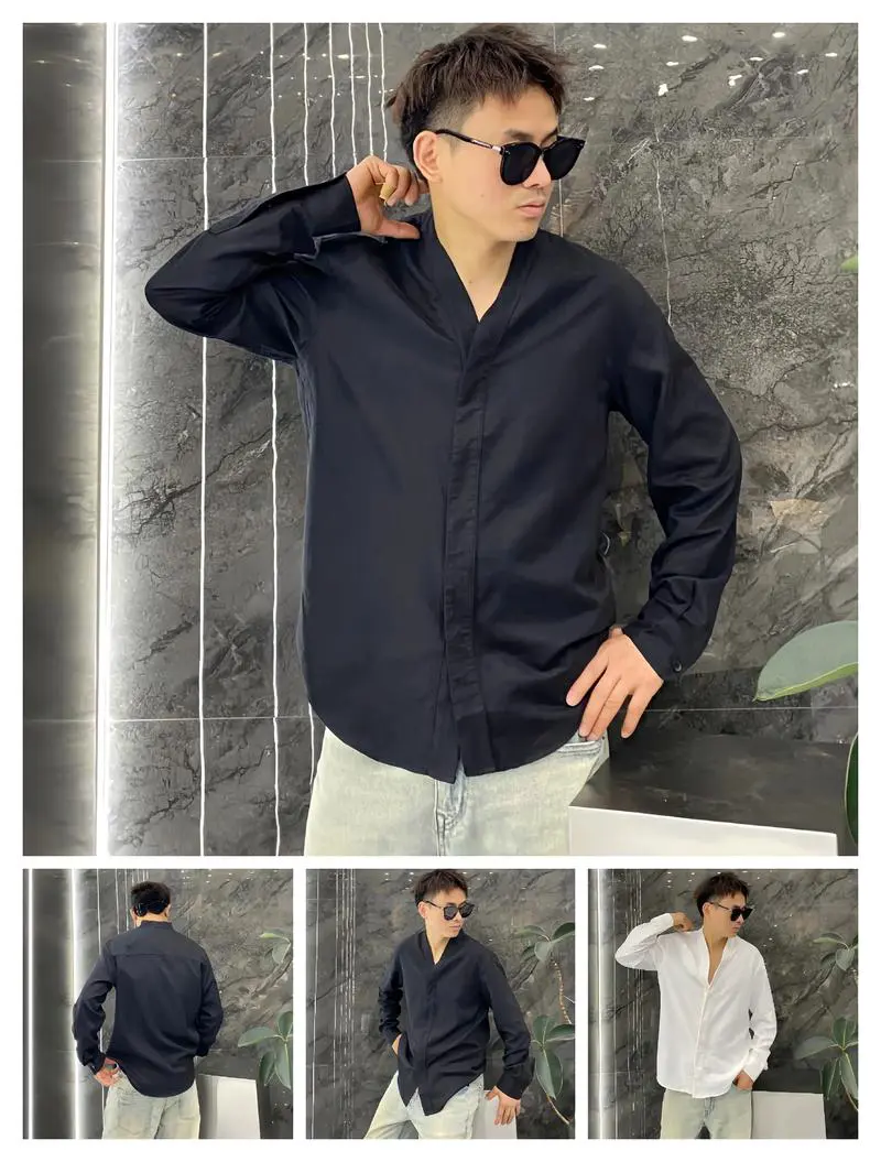 无领衬衫怎么搭配