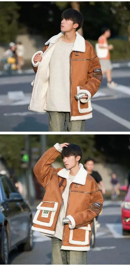 羊羔毛外套怎么搭配男