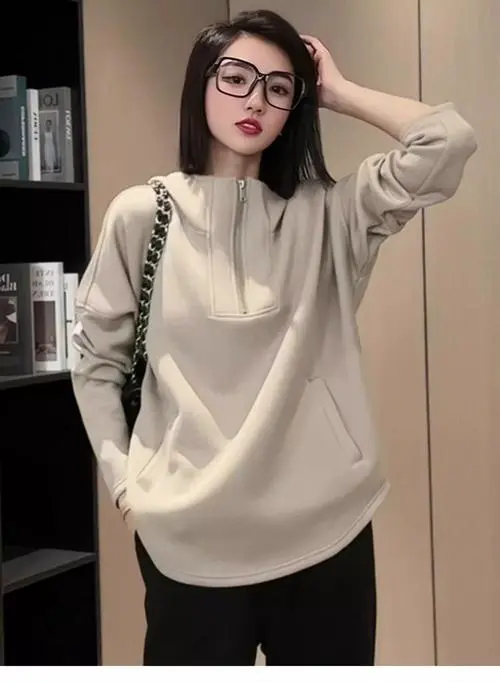 长版卫衣女怎么搭配图片