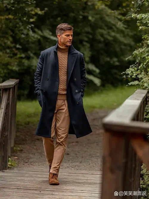 男生穿羊绒外套怎么搭配什么裤子