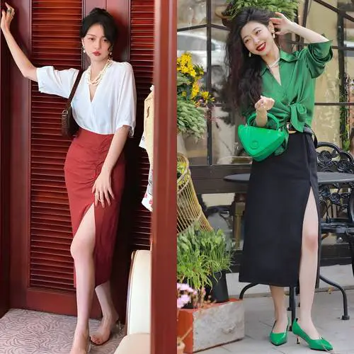 开叉短裙怎么搭配