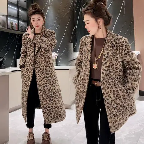 豹纹长款风衣怎么搭配好看