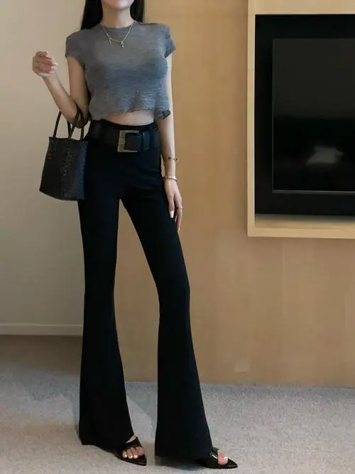 大喇叭裤怎么搭配鞋子