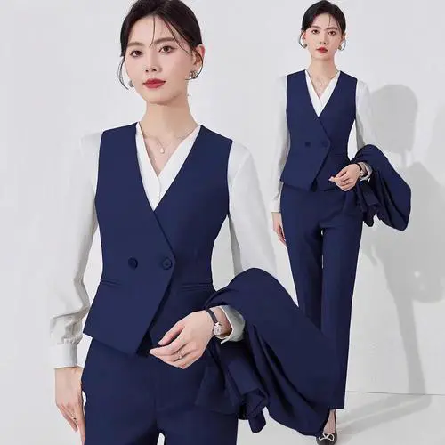 蓝色的马甲怎么搭配衣服好看图片女生图片欣赏