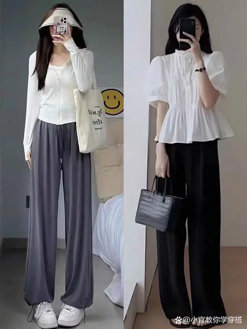 粗腿裤怎么搭配衣服图片欣赏