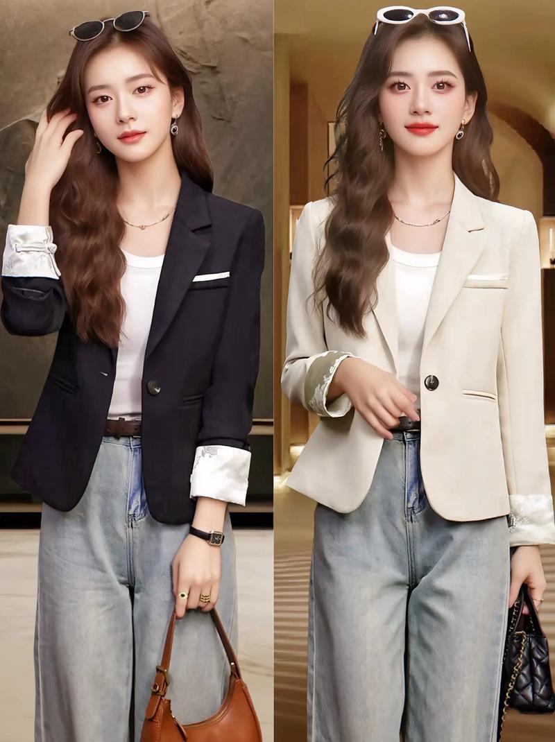 西装女生外套怎么搭配衣服图片欣赏