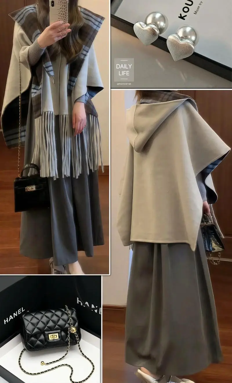 斗篷秋冬怎么搭配鞋子