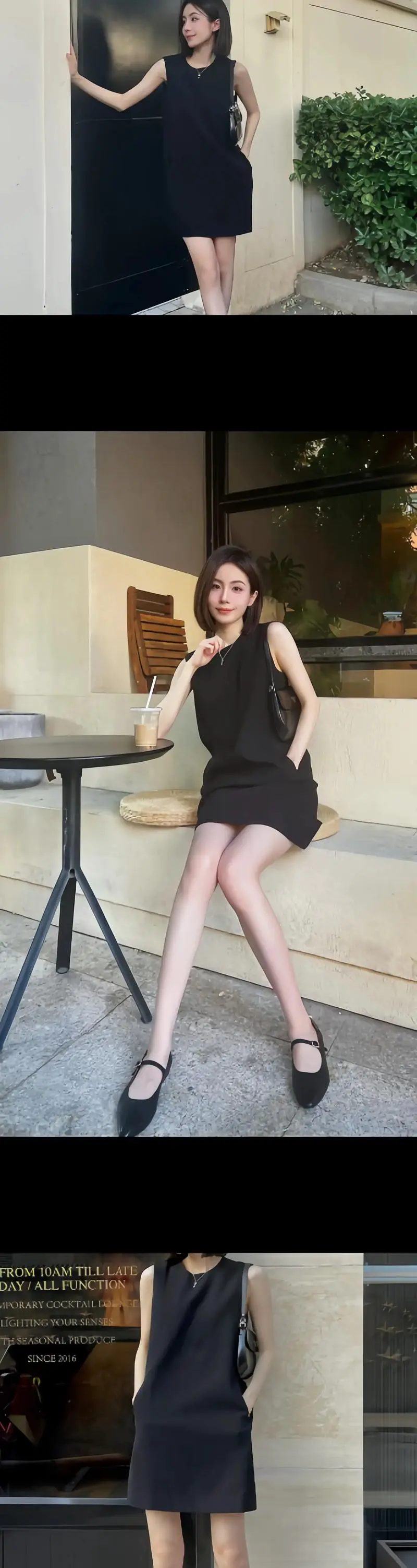 黑无袖连衣裙怎么搭配图片