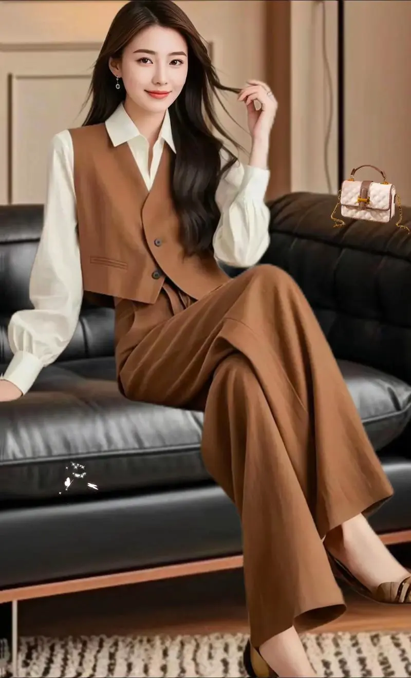 夏季咖色马甲怎么搭配图片