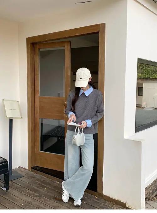 衬衫领毛衣怎么搭配