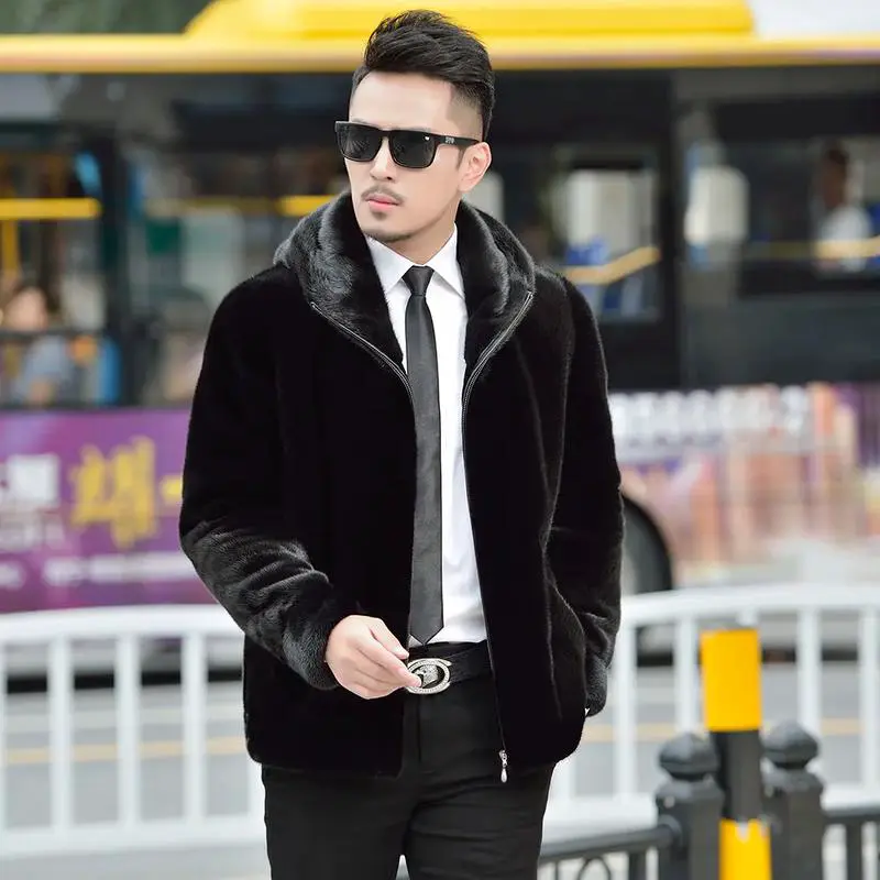 男士短款貂皮外套怎么搭配图片2015