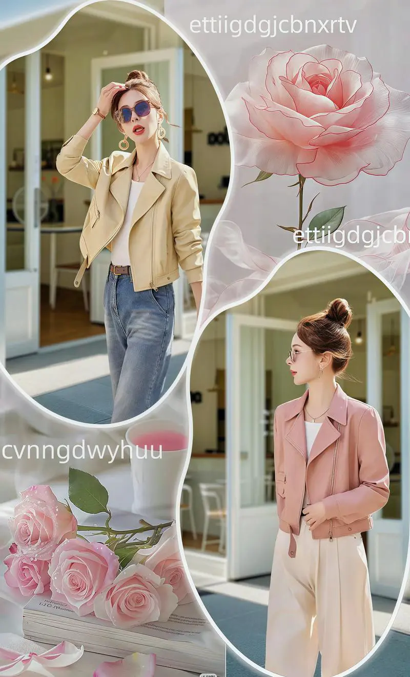 米粉色皮衣怎么搭配