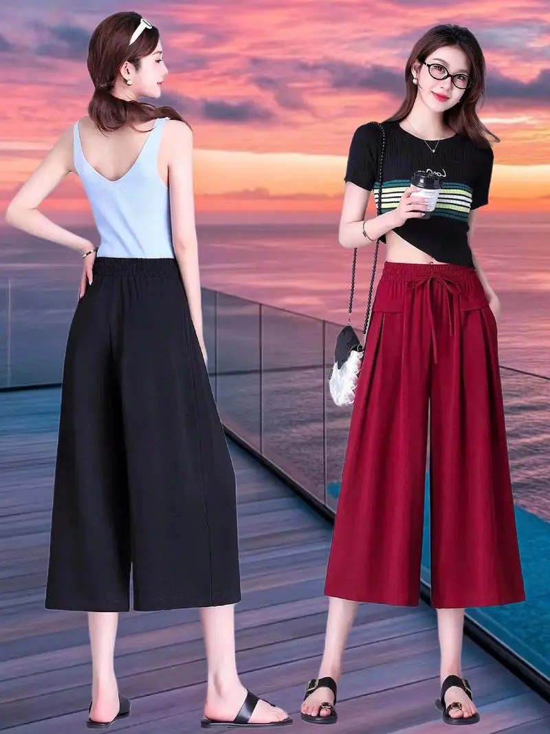 7分阔腿裤怎么搭配上这