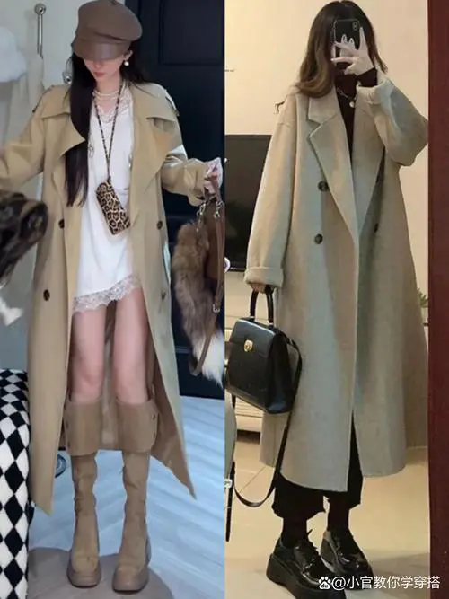 冬天风衣怎么搭配图片