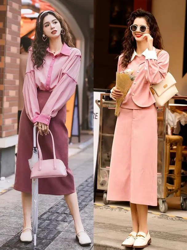 深肉粉色怎么搭配衣服