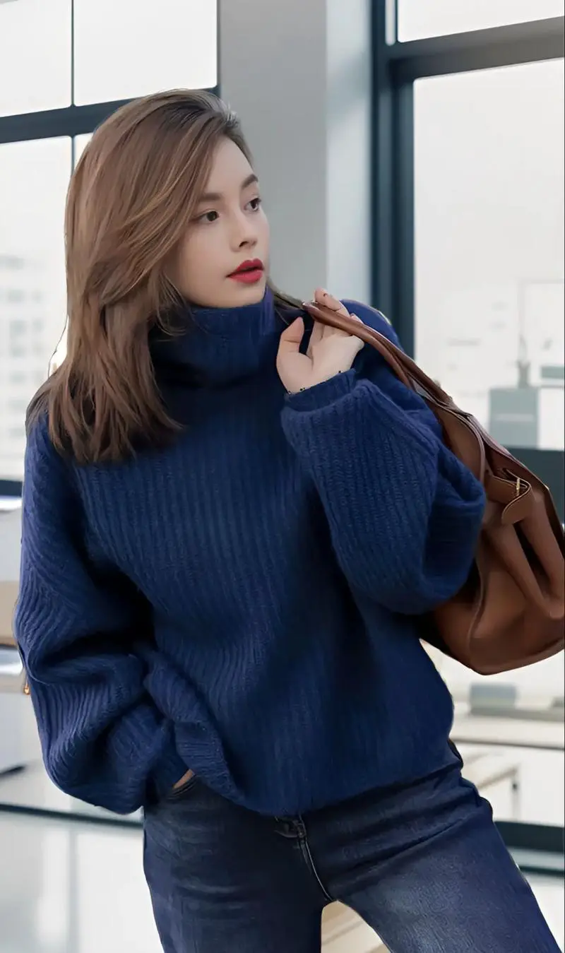 贴身高领毛衣怎么搭配