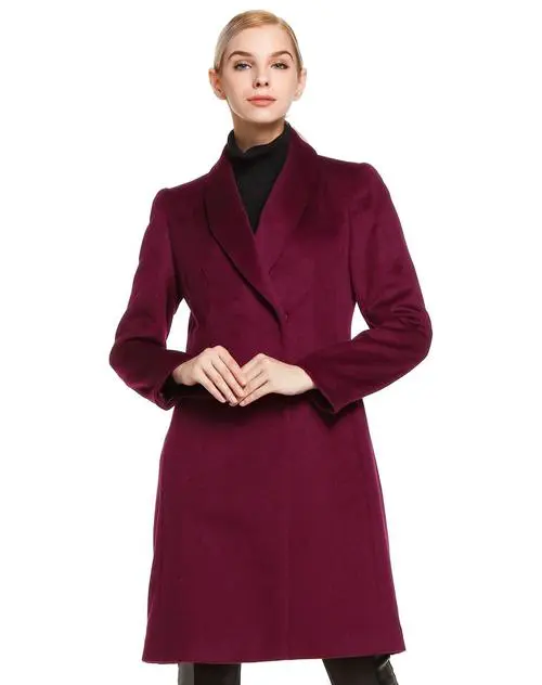 深紫红色大衣怎么搭配