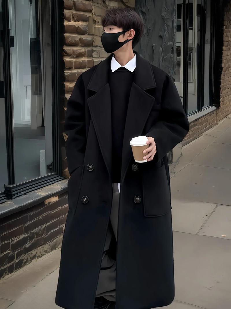 韩版男士长款大衣怎么搭配什么裤子好看图片大全