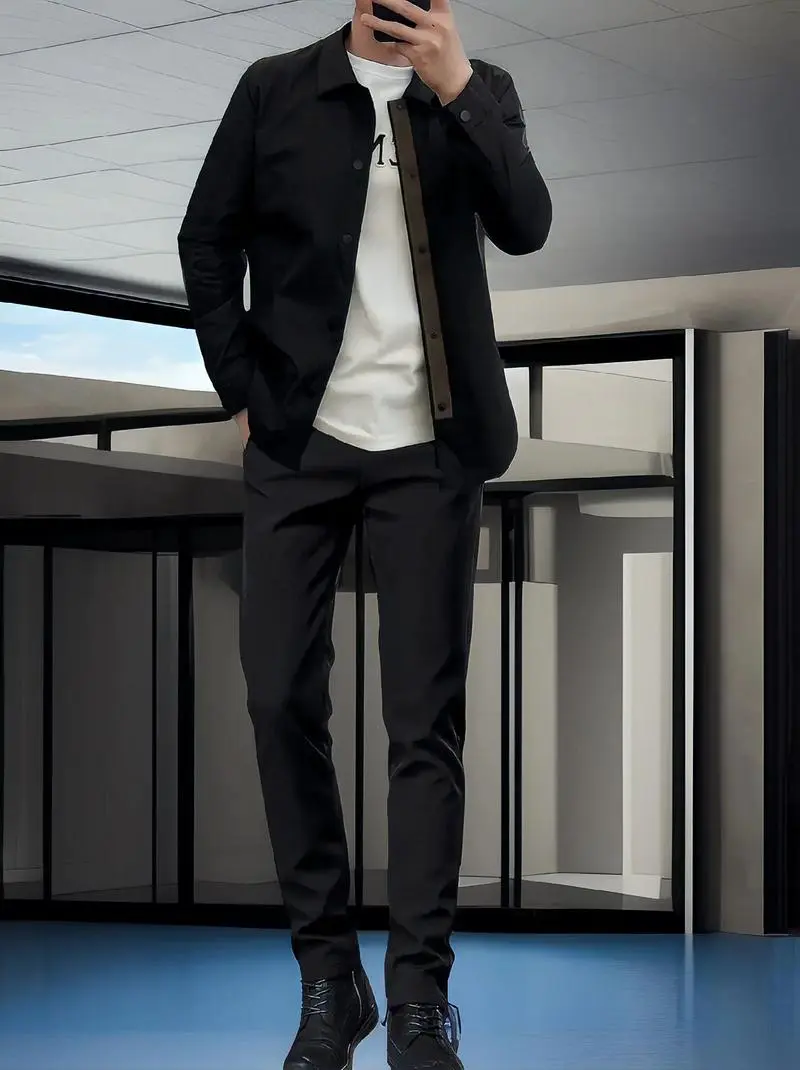 男士的黑色的小西装怎么搭配什么外套