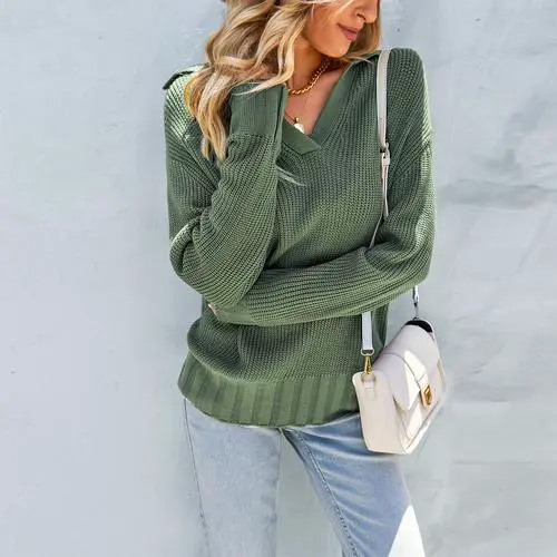 军绿的女士毛衣怎么搭配图片