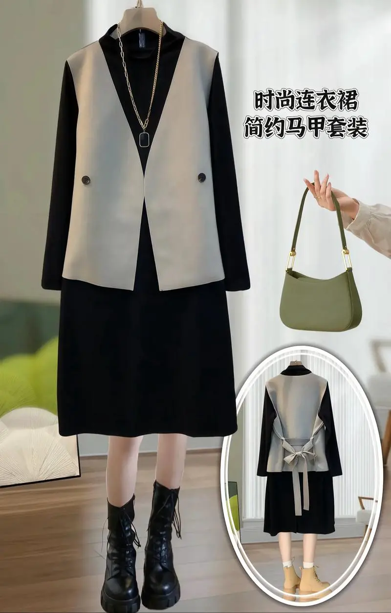 黑色秋天连衣裙怎么搭配