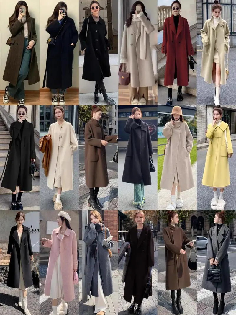 长的冬天大衣怎么搭配什么裤子好看图片大全