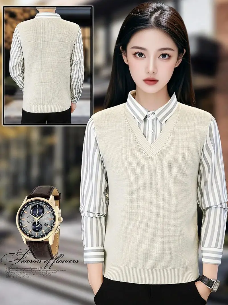 衬衫领毛衣怎么搭配