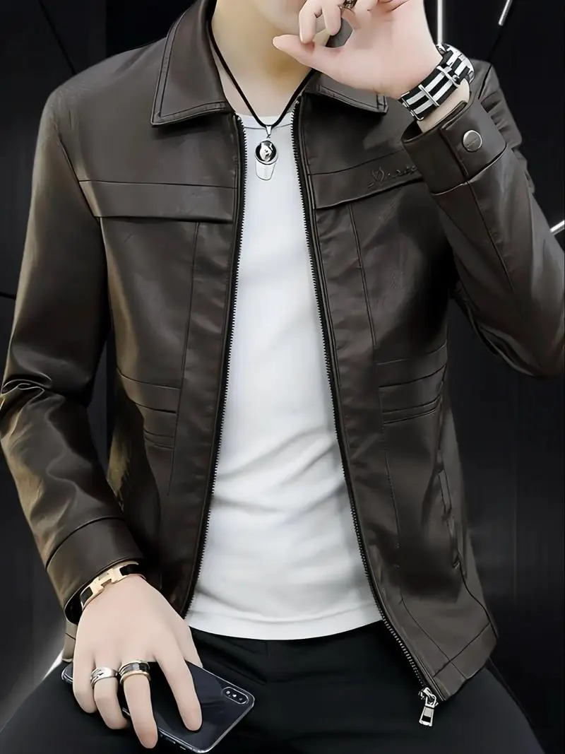 男士皮衣夹克外套怎么搭配图片2015