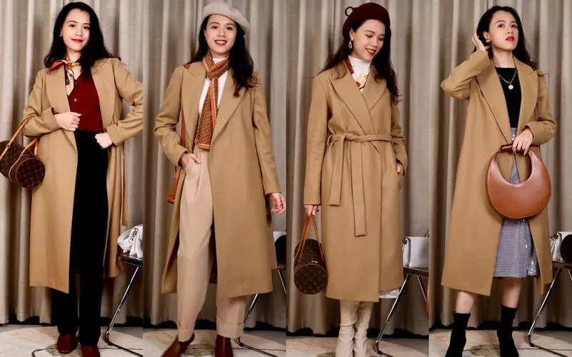 驼色大衣配什么包