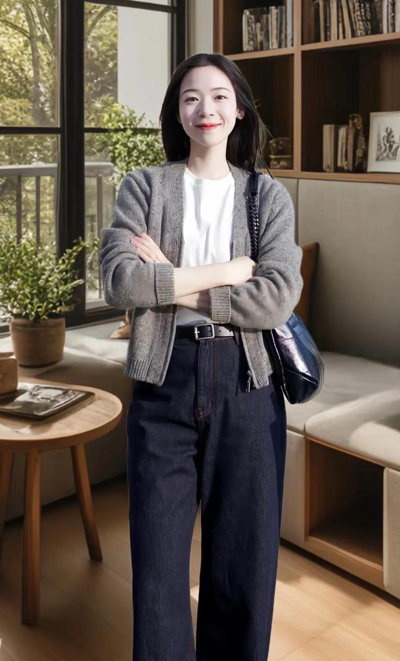 针织开衫怎么搭配裤子好看吗