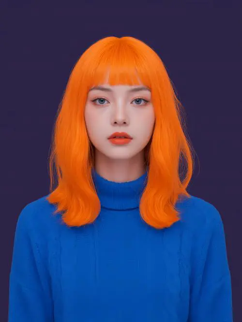 染了橙色头发怎么搭配衣服好看图片大全