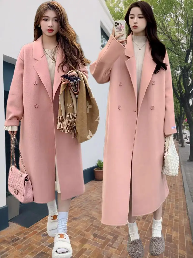 粉色的呢子衣怎么搭配