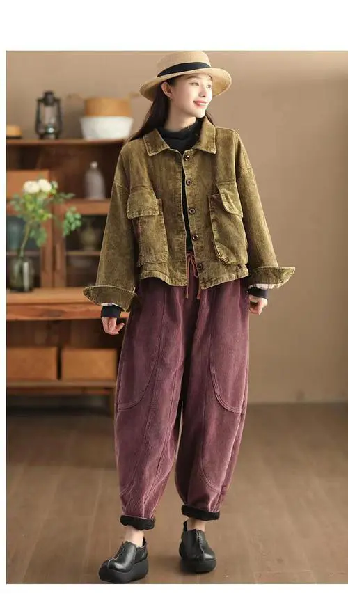 条绒裤子配什么鞋