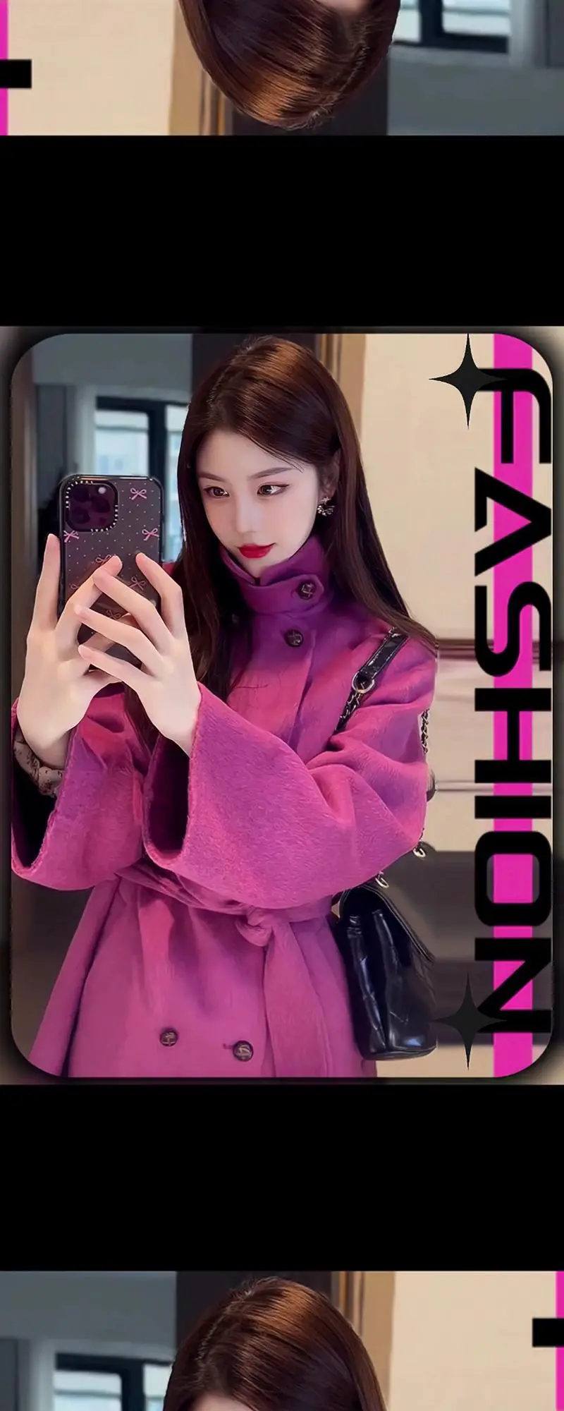 玫红风衣怎么搭配