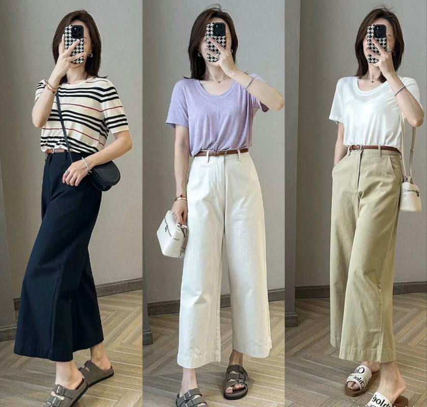 粗腿裤怎么搭配衣服图片欣赏