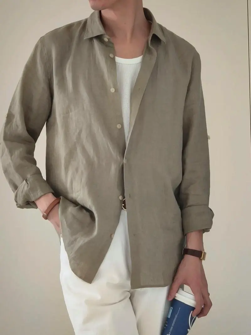 麻色衬衫怎么搭配