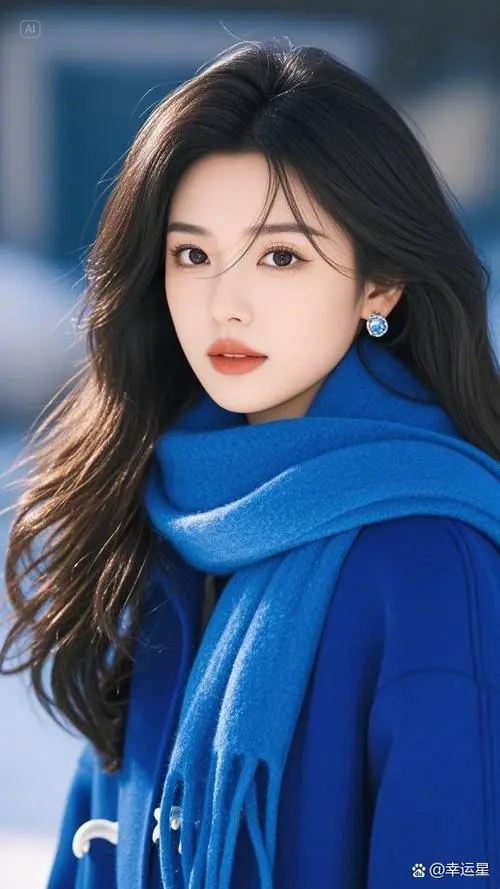 蓝色外套配什么围巾