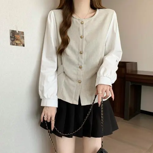 圆领衬衫怎么搭配女